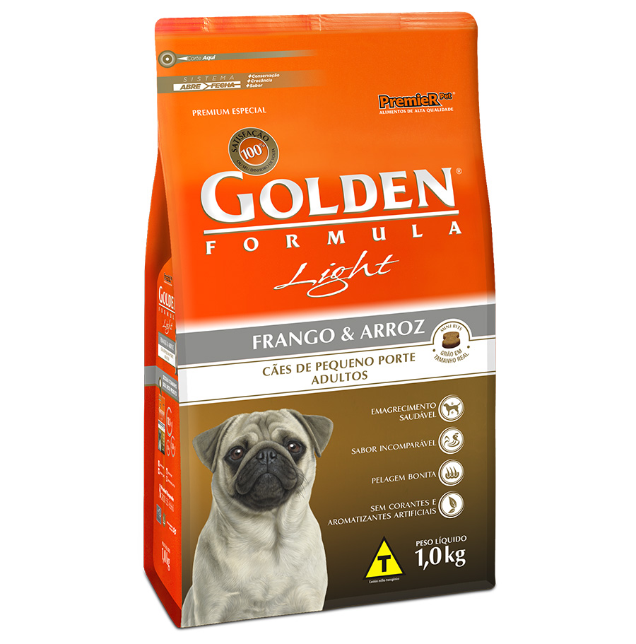 Ração Golden Fórmula Mini Bits Light para Cães Adultos de Pequeno Porte  Sabor Frango e Arroz, 3kg Premier Pet Para Todas Pequeno Adulto, :  : Pet Shop
